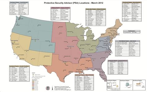 dhs protective security advisor psa names  locations march
