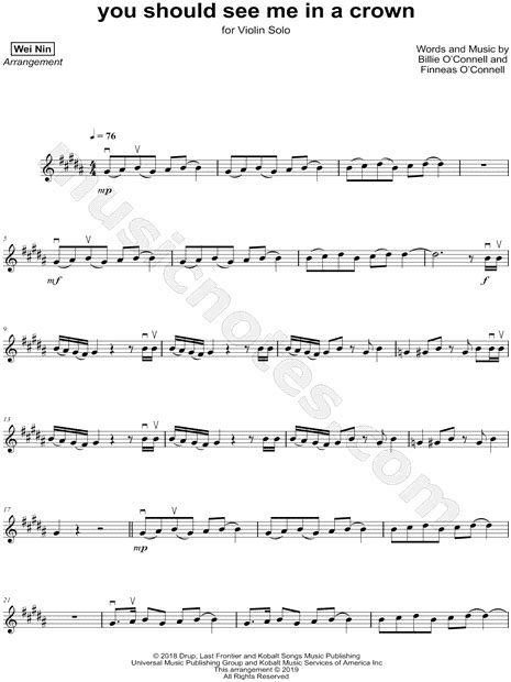 wei nin       crown sheet  violin solo   minor  print