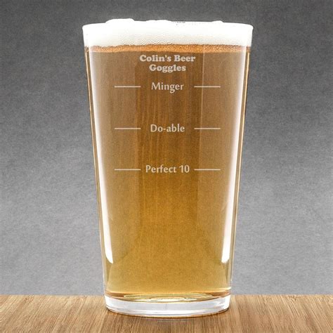 Beer Goggles Perfect 10 Personalised Pint Glass