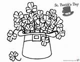 Coloring Pages Shamrock Patricks Hat Flowers St Printable Kids sketch template