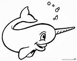 Narwhal Coloring Pages Cartoon Printable Bubbling Kids sketch template