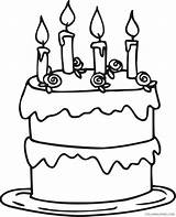 Coloring Cake Pages Candles Coloring4free Birthday Seven Nine Kids sketch template