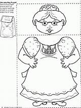 Old Lady Swallowed Fly There Who Bag Paper Coloring Activities Preschool Crafts Book Printable Puppet Obseussed Puppets Woman Kids Some sketch template