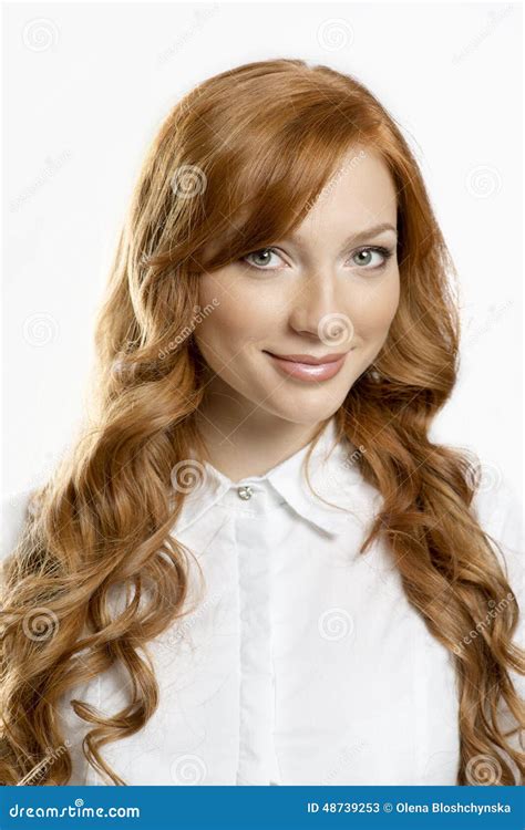 beautiful redhead woman portrait stock image image of health