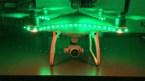 dji phantom  drone led ufo light strip youtube