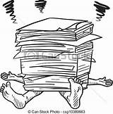 Paperwork Much Stress Clipart Too Sketch Buried Vector Crushed Office Stock Illustration Cliparts Data Overload Cartoon Aca Depositphotos Clip Clipground sketch template
