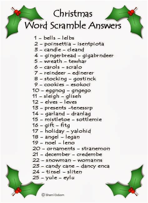 images   printable christmas word jumble puzzles