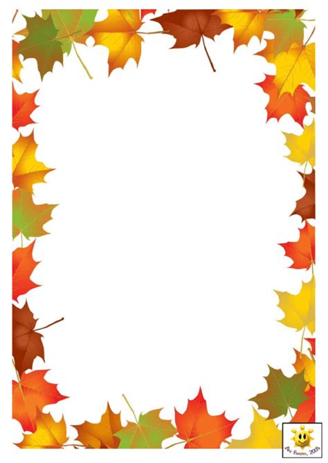 autumn leaves page border template printable