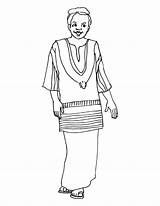 African Woman Coloring Traditional Dress Pages Drawing Scottish Color Kids Getcolorings Printable Getdrawings sketch template