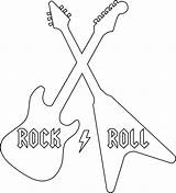 Rock Roll Guitar Template Svg Shirt Stencil Star Printable Outline Smashing Stencils Music Printing Front Choose Board Cut Cuteasafox Silhouette sketch template