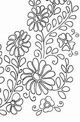 Embroidery Mexican Patterns Floral Pattern Hand Designs Flowers Siren Stencils Yoke Visit Brazilian Border sketch template