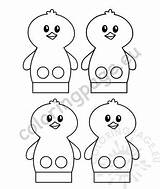 Puppet Finger Chick Printable Baby Pattern Template sketch template