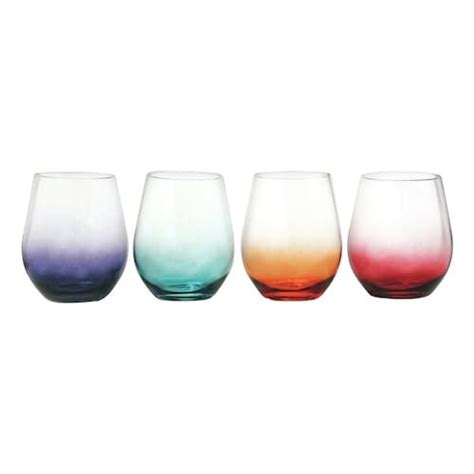 Food Network™ 4 Pc Ombre Acrylic Stemless Wine Glass Set