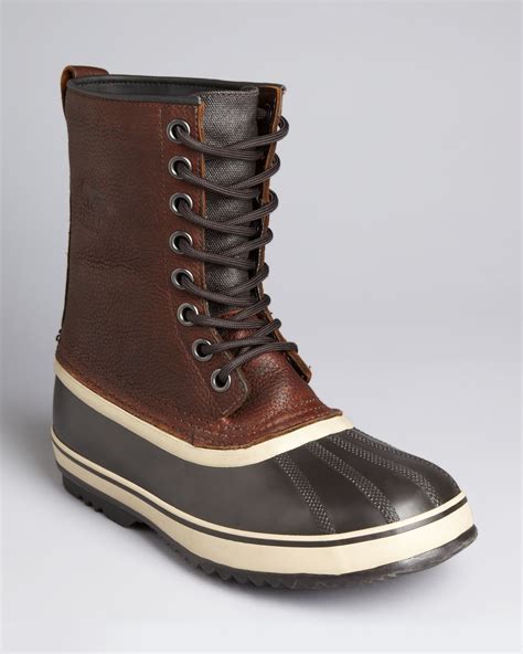 sorel  premium leather boots  brown tobacco lyst