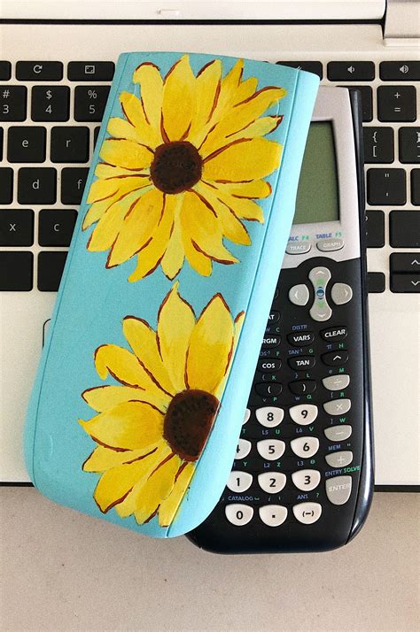 acrylic painting calculator case painting calculatorcase sunflower small canvas art mini
