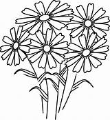 Coloring Flowers Clipart Flower Book Library sketch template