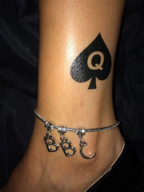 meaningful anklet ankletwithinitials in 2020 queen of spades queen