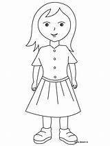 Coloring Girl Pages Girls School Printable Kids sketch template