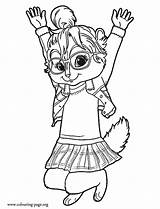 Coloring Chipmunks Alvin Jeanette Miller Pages Colouring Chipettes sketch template
