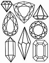 Gem Coloring Jewels Crystal Pages Clipart Printable Drawing Jewel Freebie Merry Christmas Gems Diamond Gemstones Crystals Template Drawings Easy Printables sketch template