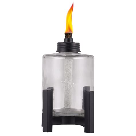 tiki resin elevated glass table torch shop outdoor decor