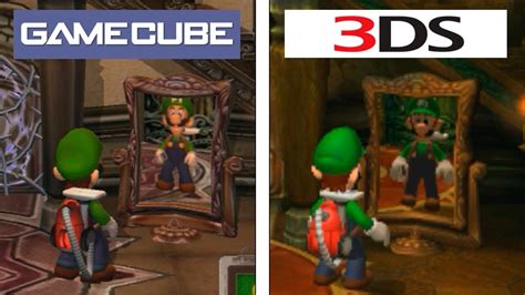 luigis mansion gamecube  ds graphics comparison comparativa