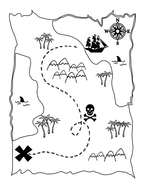 printable treasure map kids activity pirate treasure maps pirate