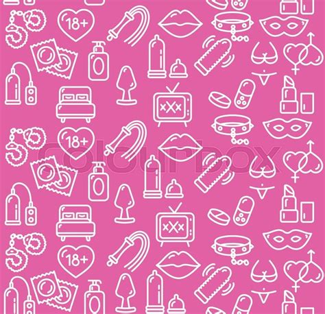 intim or sex shop background on pink vector illustration stock