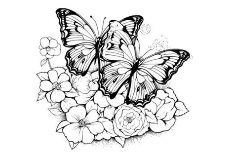 butterflies  flowers coloring pages graphic  mycreativelife