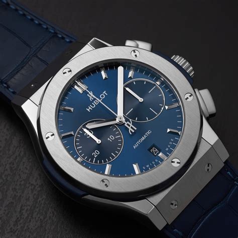 hublot classic fusion blue chronograph titanium mm nxlr watches  switzerland