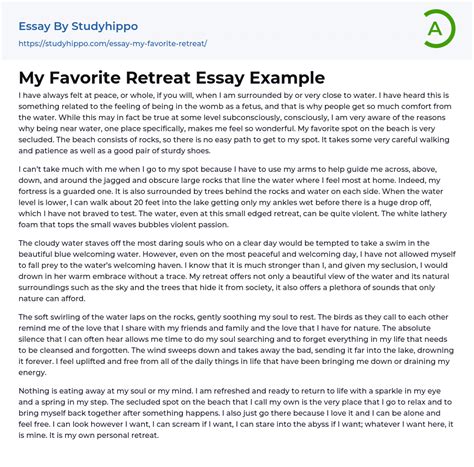 favorite retreat essay  studyhippocom