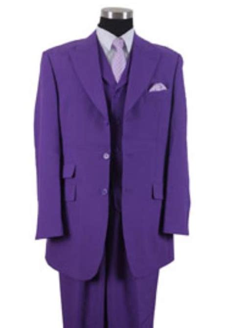 purple pastel color peak collared vested ticket pocket suits