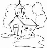 Church Coloring Pages Coloring4free Kids Religious Kidprintables Printable Church3 Print Return Main sketch template