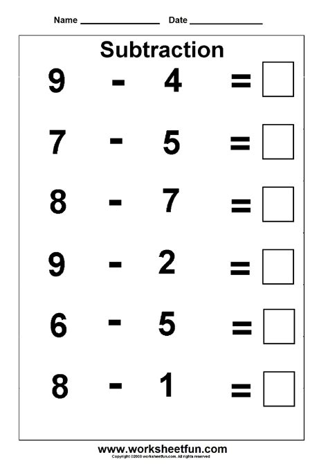 images  worksheets subtraction number  subtraction