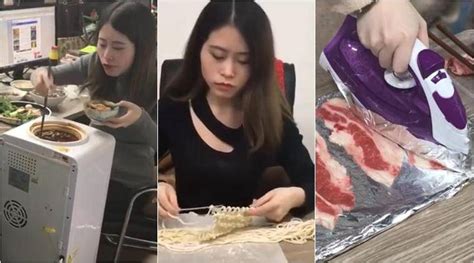 Watch This Chinese Woman’s Cooking Skills Using Office Equipment Will