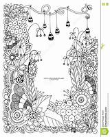 Coloring Stress Zen Anti Vector Illustration Tangle Adults Floral Frame Book Dreamstime Preview Isolated sketch template