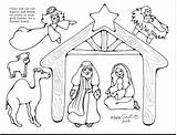 Nativity Coloring Manger Scene Pages Printable Jesus Baby Drawing Animals Line Simple Color Scenes Christmas Template Print Getcolorings Kids Adults sketch template