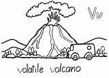 Coloriages Volcans Volcan Volcanic Designlooter Danieguto sketch template