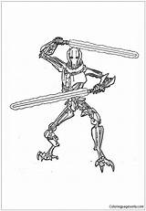 General Grievous Star Pages Wars Coloring Color Printable Coloringpagesonly sketch template