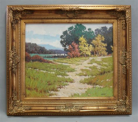 Great Quality Oil Painting Of Colorful Impressionist Landscape Framed