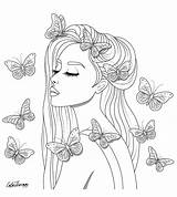 Coloring Pages Grown Adult Cute Fairy Printable Sheets sketch template