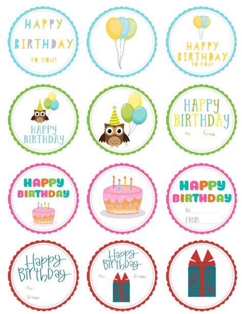 birthday party favor tags printable  printable word searches