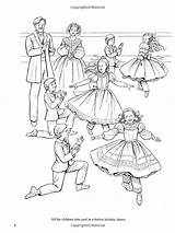 Coloring Pages Dance Adult Nutcracker Book Books Christmas sketch template