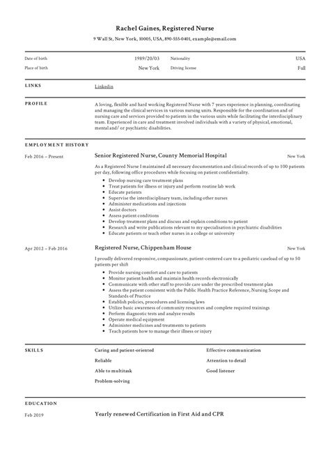 registered nurse resume sample writing guide  samples