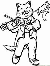 Coloring Pages Cat Printable Nursery Fiddle Kids Rhymes Drawing Hey Clipart Cats Clip Rhyme Diddle Color Violin Colouring Sheets Cliparts sketch template