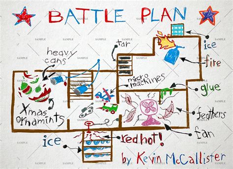 home  battle plan  kevin mccallister poster print etsy