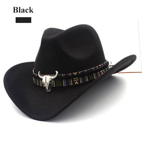 zedwell cowboy hat  men faux felt western outdoor wide brim hat