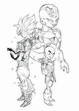Goku Frieza Coloring Vs Pages Dragon Ball Super sketch template