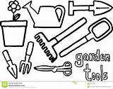 Coloring Pages Tools Garden Colouring Clipart Tool Construction Simple Gardening Drawing Clip Giardinaggio Attrezzi Disegni Da Landscape Printable Vector Color sketch template