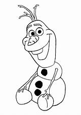 Coloring Frozen Olaf Cute Pages Kids Smiling Characters Print Disney Pixar Animated sketch template